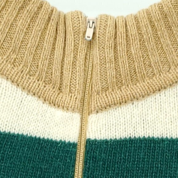VTG Dalton Camel Hair/Geelong Lambswool Mock Neck Stripe Sweater 36 (S/M) - Picture 8 of 16